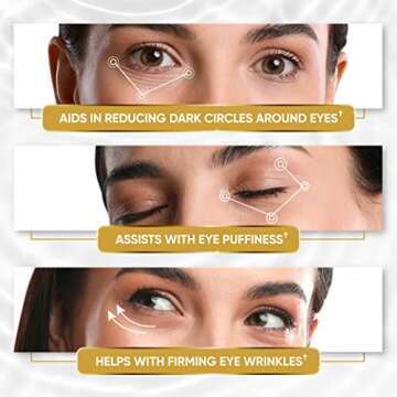 Gold Under Eye Mask for Puffy Eyes, Dark Circles, Eye Bags, Puffiness, Wrinkles - Hydrating Under Eye Patches with Collagen, Hyaluronic Acid Skincare - Anti-Aging Eye Patch Treatment Masks