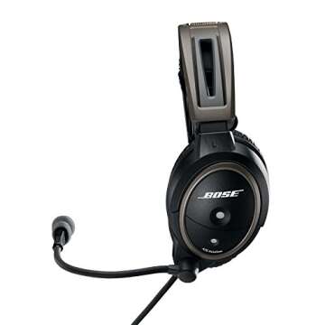 Bose A20 Aviation Headset with Standard Dual Plug Cable, Black, 324843-2020