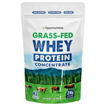 Grass Fed Whey Protein Powder - Pure, Unflavored, Non-GMO Supplement for All Recipes – 1 lb