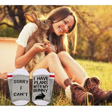 Adorable Bunny Quote Socks for Pet Lovers - Comfy & Fun