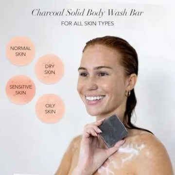 Kitsch Charcoal Soap Bar - Black Soap Bar for Detoxifying Skin | Charcoal Bar Soap for Men | Activated Charcoal Soap for Women Made in USA | Carbonic Soap Bar & Vegan Black Bar Soap for Oily Skin, 4oz