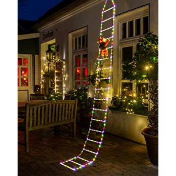 10ft Toodour LED Christmas Lights with Santa — Enchanting Holiday Ladder Decorations for Indoor & ...