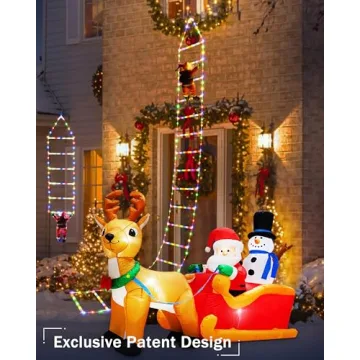 Toodour LED Christmas Lights - 10ft Multicolor Ladder Decor