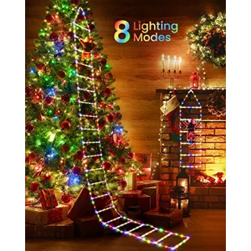 Toodour LED Christmas Lights - 10ft Multicolor Ladder Decor
