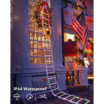 Toodour LED Christmas Lights - 10ft Multicolor Ladder Decor