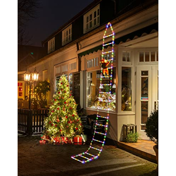 Toodour LED Christmas Lights - 10ft Multicolor Ladder Decor