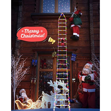 Toodour LED Christmas Lights - 10ft Multicolor Ladder Decor