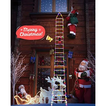 Toodour LED Christmas Lights - 10ft Multicolor Ladder Decor