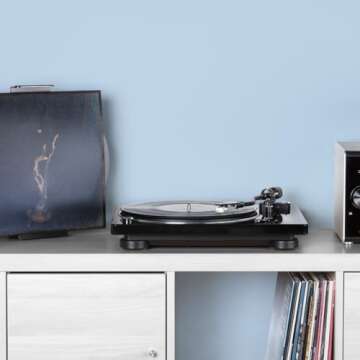 Denon DP-400 Semi-Automatic Analog Turntable with Speed Auto Sensor | Specially Designed Curved Tonearm | Supports 33 1/3, 45, 78 RPM (Vintage) Speeds | Modern Looks, Superior Audio