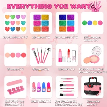 54 Pcs Kids Makeup Set - Non-Toxic & Washable Gifts