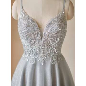 Silver Homecoming Dresses Tulle 2024 Short Prom Dress Teens Sparkly Party Cocktail Gowns Silver Size 2