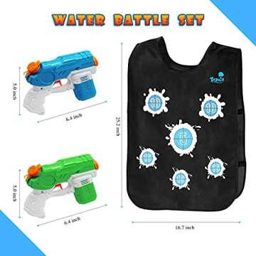 Water Gun, Squirt Super Soaker Guns, Activated Vest Outdoor Water Play Toys for Kids Age 4-8-10-12
