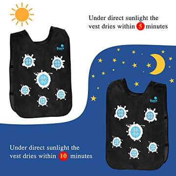 Water Gun, Squirt Super Soaker Guns, Activated Vest Outdoor Water Play Toys for Kids Age 4-8-10-12