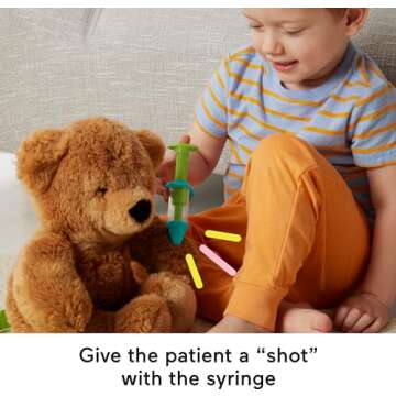 Fisher-Price Preschool Pretend Play Medical Kit 7-Piece Doctor Bag Dress Up Toys for Kids Ages 3+ Years