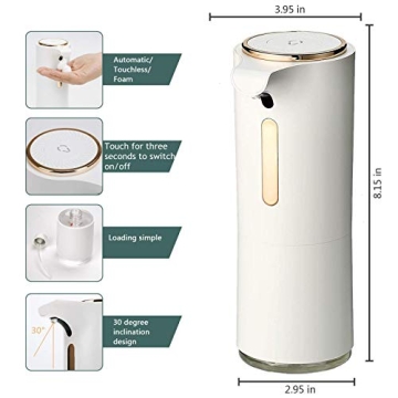 BEYOND CREATION Premium Automatic Foaming , Touchless Soap Dispenser with Fragrance Function, Hand Free Foam Soap Dispenser for Bathroom or Kitchen (White)