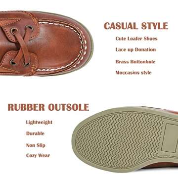 HOMEHOT Boys Dress Shoes Casual School Shoes Slip on Boys Loafers (Toddler/Little Kid/Big Kid) Color Brown Size 12