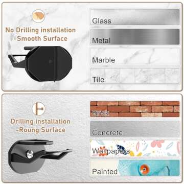 22 Pack Adhesive Hat Hooks for Wall, Super Strong Hat Rack for Baseball Caps, Hat Organizer Display for Home Decor, Hat Hangers Holder for Wall, Door, Closet, No Drilling - USA Patented (Black)