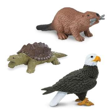 Safari Ltd. River Ecosystem TOOB - Figurines of Bald Eagle, Beaver, Alligator & More - Fun Educational Play Toy for Boys, Girls & Kids Ages 3+