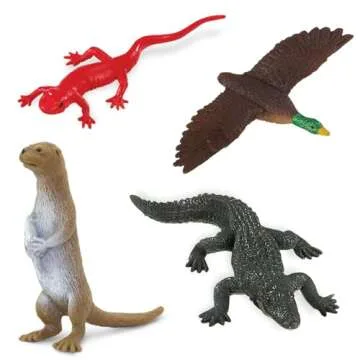 Safari Ltd. River Ecosystem TOOB - Figurines of Bald Eagle, Beaver, Alligator & More - Fun Educational Play Toy for Boys, Girls & Kids Ages 3+