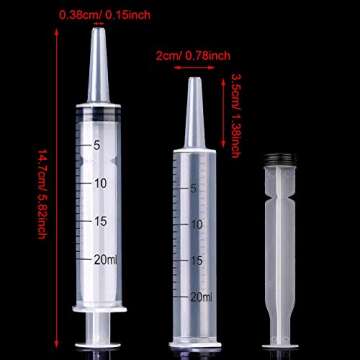 Frienda Large Plastic Syringe 4 Pack Measuring Syringe Tools Dispensing Multiple Uses(20 ml)