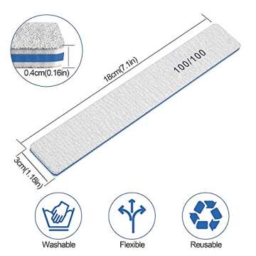 Professional 50 PCS Nail Files for Acrylic & Grooming