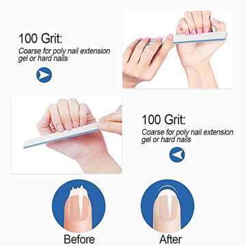 Professional 50 PCS Nail Files for Acrylic & Grooming