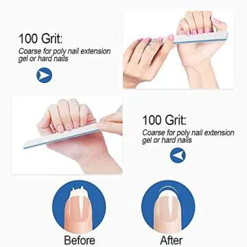 Professional 50 PCS Nail Files for Acrylic & Grooming