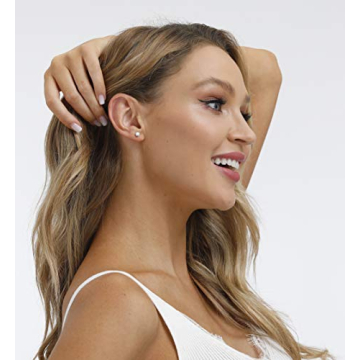 Elegant 925 Sterling Silver Hypoallergenic Stud Earrings Set