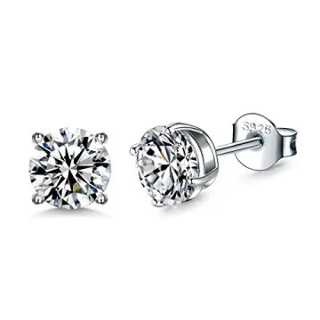 Elegant 925 Sterling Silver Hypoallergenic Stud Earrings Set