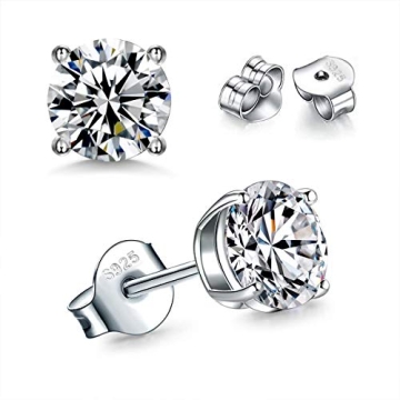 Elegant 925 Sterling Silver Hypoallergenic Stud Earrings Set