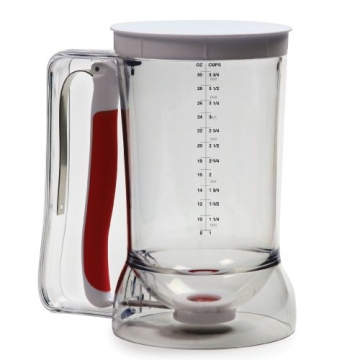 Norpro 1013 Batter Dispenser Clear Red for Pancakes Cupcakes