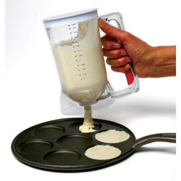 Norpro 1013 Batter Dispenser Clear Red for Pancakes Cupcakes