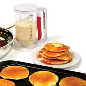 Norpro 1013 Batter Dispenser Clear Red for Pancakes Cupcakes