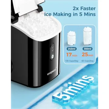 Portable Nugget Ice Maker - Self Cleaning & Low Noise