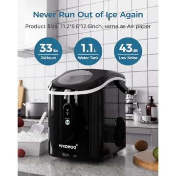Portable Nugget Ice Maker - Self Cleaning & Low Noise