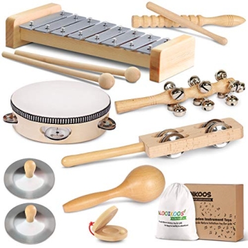 LOOIKOOS Toddler Musical Instruments Set - Eco-Friendly Wooden Toys