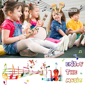 LOOIKOOS Toddler Musical Instruments Set - Eco-Friendly Wooden Toys