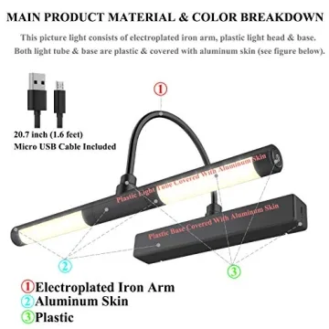Rechargeable Picture Light with Remote for Art Showcase