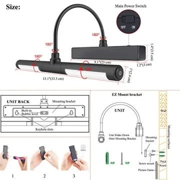 Rechargeable Picture Light with Remote for Art Showcase