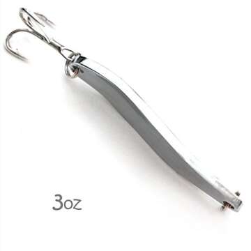 10pcs 3oz 6inch Fishing Spoon with Treble Hook Fish Jig Bait Lures Silver Tape - Fish WOW!