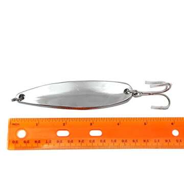 10pcs 3oz 6inch Fishing Spoon with Treble Hook Fish Jig Bait Lures Silver Tape - Fish WOW!