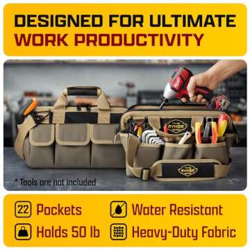 Ryker Bag Tool Organizer 14-Inch Heavy Duty Pockets