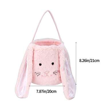 Plush Easter Bunny Basket for Kids & Decorations