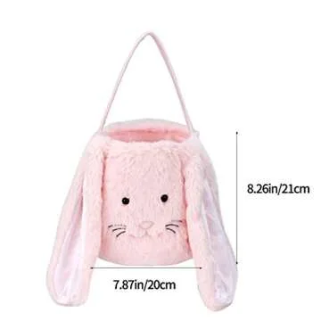 Plush Easter Bunny Basket for Kids & Decorations