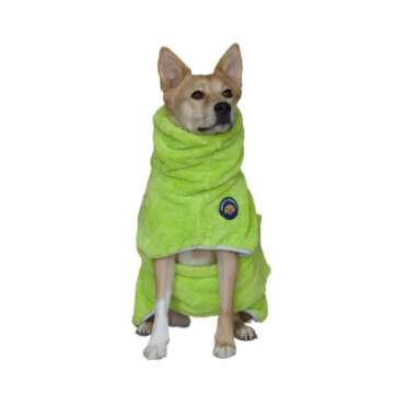 DERPYCHAPPY Premium Dog Bathrobe Towel - Super Absorbent Microfiber Robe for Small Medium Large Dogs...
