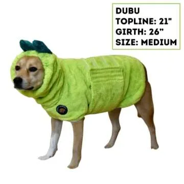 DERPYCHAPPY Premium Dog Bathrobe Towel - Super Absorbent Microfiber Robe for Small Medium Large Dogs and Cats - Stylish Cozy Quick Pet Drying Towels After Bath, Pool, Beach or Grooming - (Lime, S)