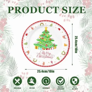 Durable Christmas Paper Plates for Holiday Celebrations