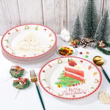 Durable Christmas Paper Plates for Holiday Celebrations