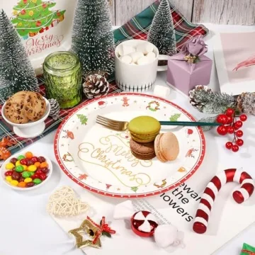 Durable Christmas Paper Plates for Holiday Celebrations
