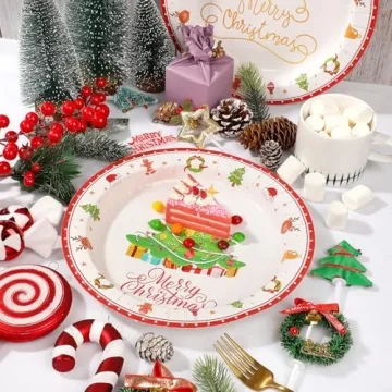 Durable Christmas Paper Plates for Holiday Celebrations